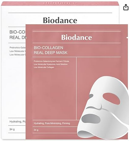 BIODANCE Bio-Collagen Real Deep Mask, Hydrating Overnight Hydrogel Mask, Pore Minimizing, Elasticity Improvement, 34g x4ea